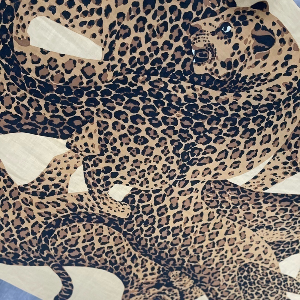 YVES SAINT LAURENT c.1980's YSL Oversized Tan Brown Leopard - Picture 10 of 10